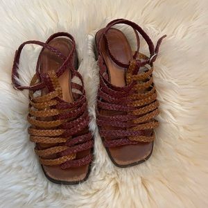 Naguisa leather woven sandals